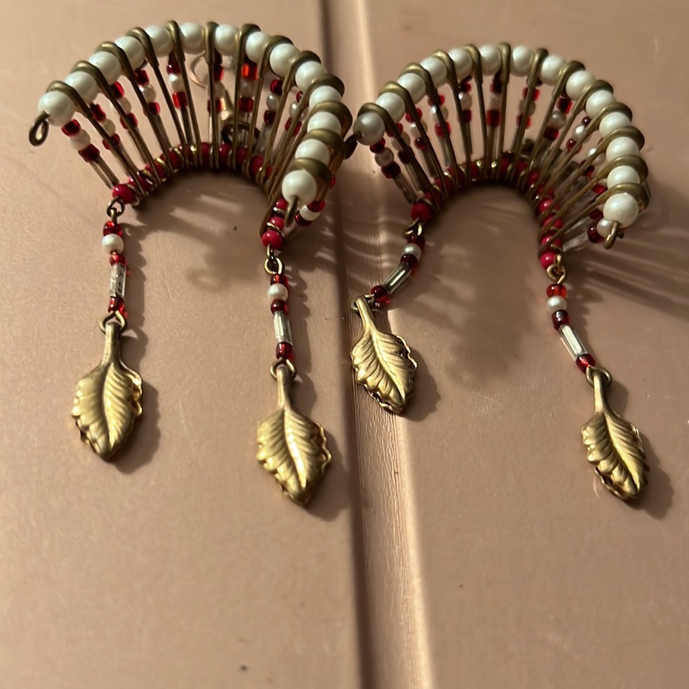 Vintage handmade Indian headdress earrings ❤️ - Picture 3 of 3